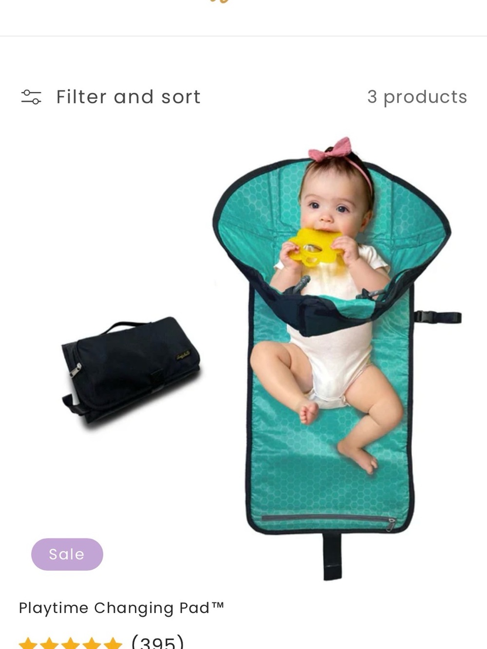 Playtime Changing Pad - Teal & Black Portable Baby Mat